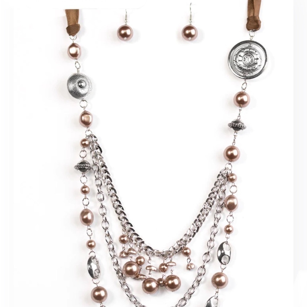 All The Trimmings Brown Blockbuster Necklace